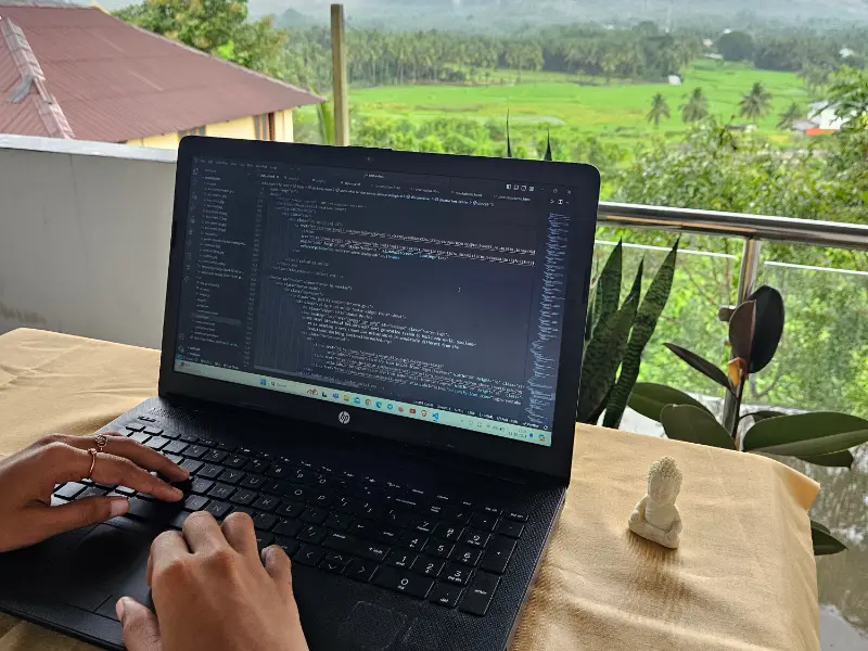 Person working on a computer